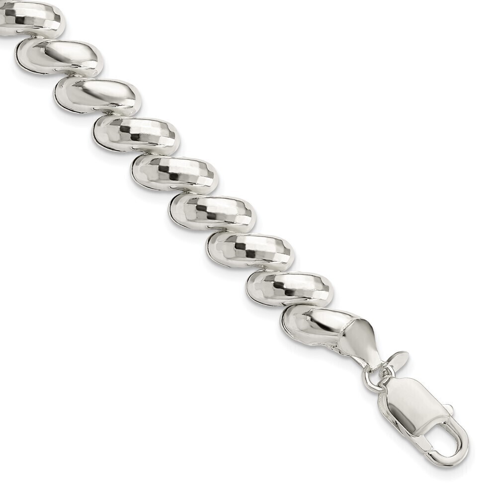Kazi Luxury Sterling Silver Fancy Diamond-cut San Marco Bracelet